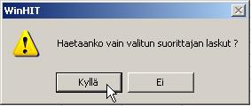 Raporttien käynnistäminen Kaikki raportit, Odottaa suoritusta -raporttia lukuunottamatta, kysyvät päivämäärä-välin ennen ajoa: Valitse haluamasi päivämäärä-väli kalenterista. 27