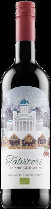HERRGÅRDS VALKOVIINIGLÖGI, LUOMU Norja 8,49 Sokeri 170 g/l, Alk 12,5 % Maukas ja pehmeän mausteinen luomu valkoviiniglögi.