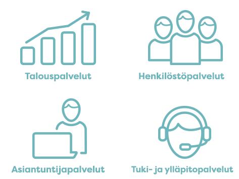 Asiakkaina kattavasti koko valtionhallinto Noin 73 000 palkansaajaa