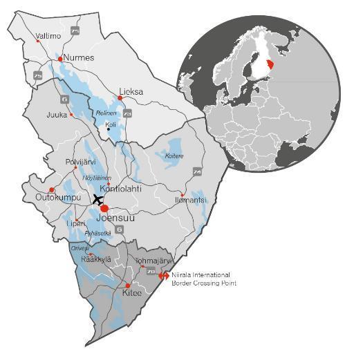 Puitteet kunnossa kasvukeskus Joensuu Joensuun ydinkaupunkiseutu (Joensuu, Kontiolahti, Liperi) Tunnusluvut 102 955 asukasta (2016)