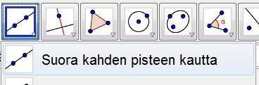 Valitaan työkalu Suora