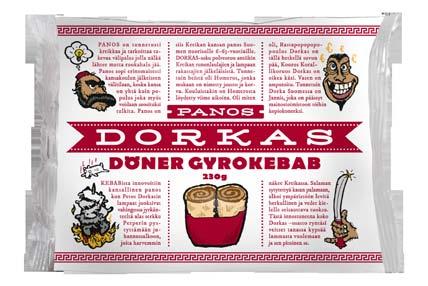 DÖNER gyrokebab Paos Dorkas DÖNER Pitakebab Rukiie Pitaleipä Pitaleipä Yksikköpaio 230 g Yksikköpaio 230 g myytikottori, helsiki Marko Luhtala gsm