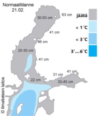 Etelärannikolla vain