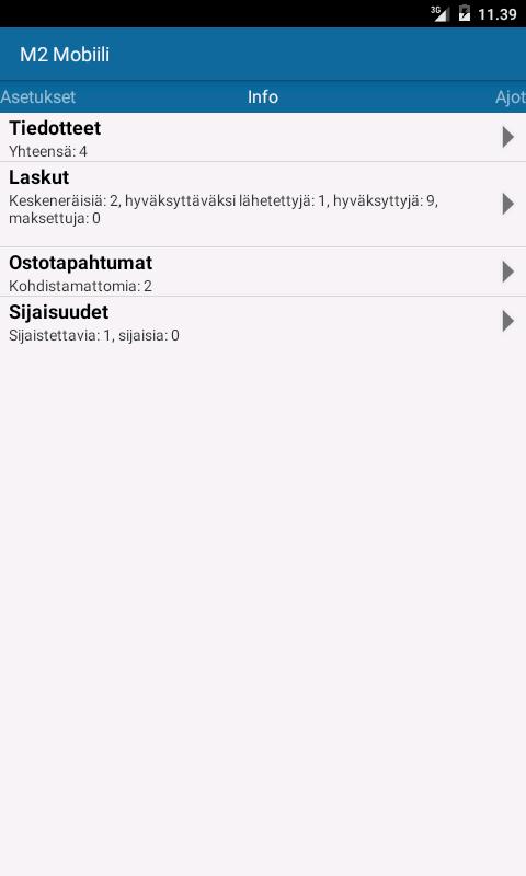 M2 MOBIILI -KÄYTTÖOHJE (11/13) Kuva: Infosivu 2.5 M2 Blue Välilehdeltä voi kirjautua M2 Blue käyttöliittymään SSO-kirjautumista käyttäen Avaa M2 Blue -painikkeesta.