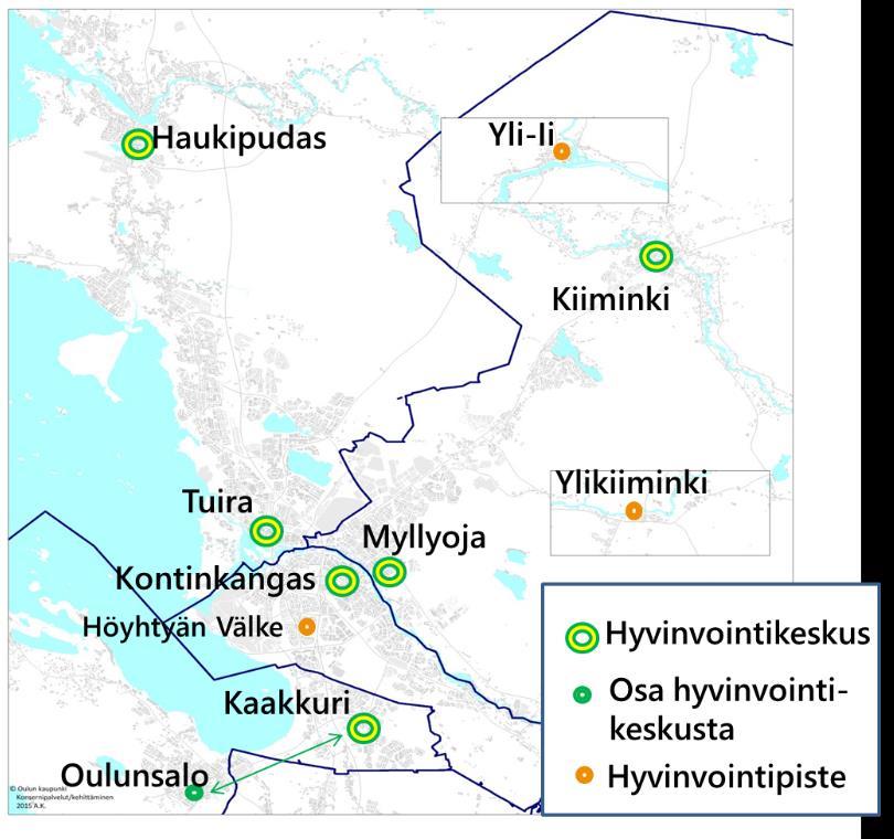 Raportti nro 21(43) POHJOINEN: Haukipudas, Kiviniemi Kello, Pateniemi-Rajakylä, Ritaharju Kuivasjärvi Pöllönkangas ITÄINEN: Myllyoja, Korvensuora, Jääli, Kiiminki, Ylikiiminki, Yli-Ii KESKINEN: