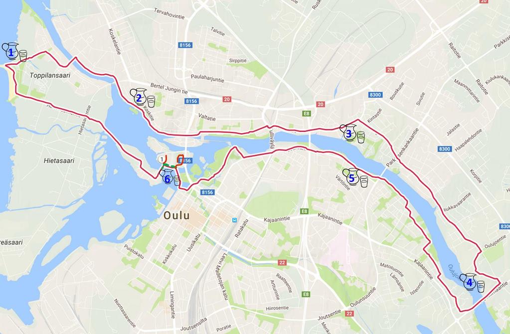 TERWAMARATON, HUOLTOPAIKKASUUNNITELMA Sivu 1/8 5km HUOLTOPISTE: ryhmä/osasto tarve (~klo) miehitys [~kpl] 1.Nallikari ~3.5km/24.6km Suunnistajat & YU 10:00-15:00 10+1 (12+1 klo 13.30-15) 2.