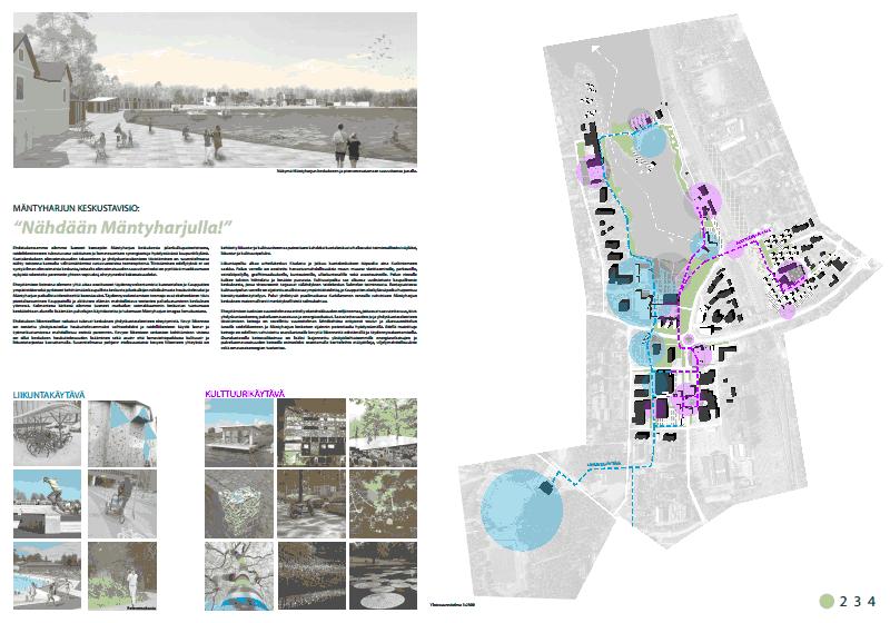 Mäntyharjun keskustan ideakilpailu Keskustan reitistöt,
