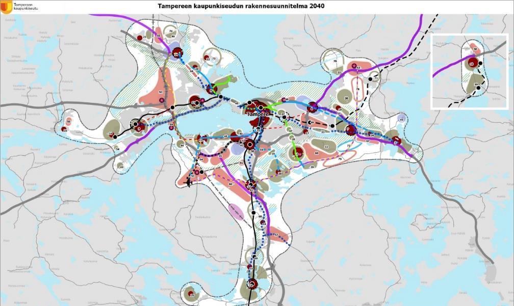 3.4. Tampereen kaupunkiseudun rakennesuunnitelma 2040 ja MAL-sopimus Rakennesuunnitelma 2040 on Tampereen