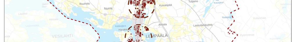 63 % 16 % 15 % 7 % Sääksjärvi Kulju Hakkari keskusta Annisto Lempäälän nauhataajama tarkastelu aluetehokkuus as/ha 1 Uusi-Eurooppa 50-luvun pientaloalue 0,09 16 2 Sääksjärvi 70- ja 80-luvun