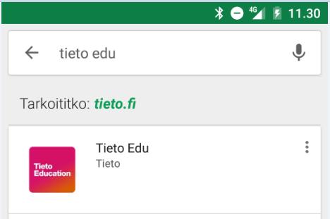 Tieto Edu mobiilisovelluksen asennusohje Hoitoaikasovellus löytyy