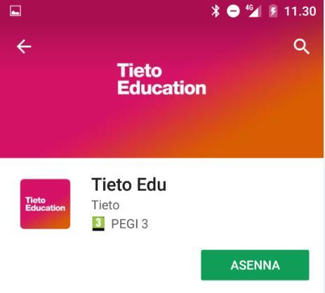 Edu Asennus Android laitteessa Sovelluksen voi asentaa laitteeseen jossa
