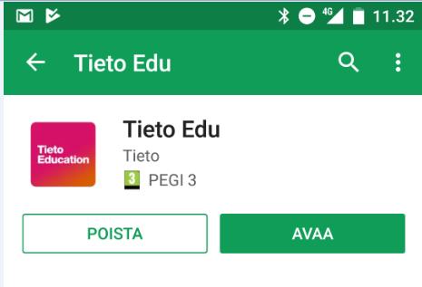 Kun asennus on valmis voit joko avata sovelluksen suoraan Google