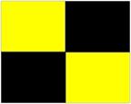 kanssa. Kansainvälisistä pysäytysmerkeistä on ensisijaisesti käytettävä L-kirjainta, joka viestilippuna on kelta-mustajakoinen (kuva 2) ja morsemerkkinä lyhyt-pitkä-lyhyt-lyhyt (.-..) Kuva 1.