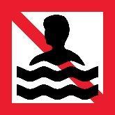 Vesiskootterilla ajo kielletty 76 Uiminen kielletty Merkillä (kuva 13) kielletään uiminen vesialueella.