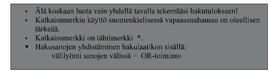 Medic-, Cinahlja Medline-tietokannoissa on englanninkielinen selitys sille, mitä Cinahlin asiasana ja MeSH-asiasana tarkoittavat.