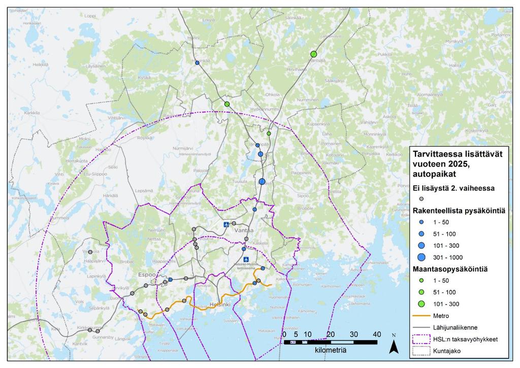 36 kustannusarvio paikoille on 80 miljoonaa euroa. MAL-sopimuksessa 2016-2019 sovittiin liityntäpysäköinnin kustannusjaon periaatteista valtion ja kuntien kesken (kuva 18).