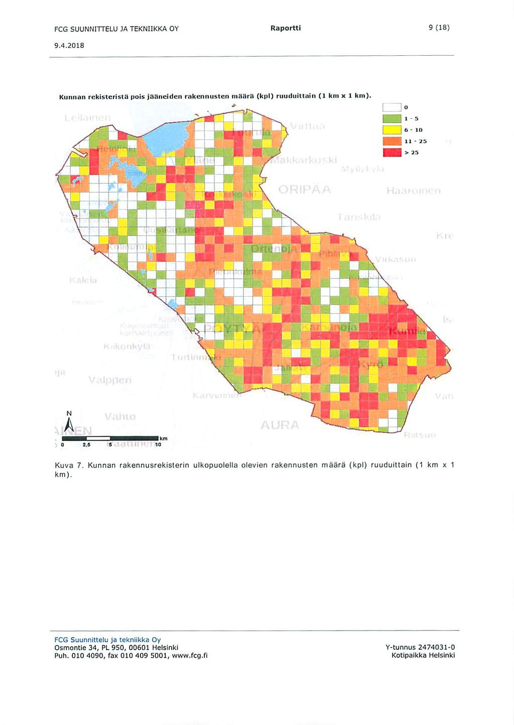 FCG SUUNNITTELU JA TEKNIIKKA OY Raportti 9(18) Ktinnan rukisterista pois jititneiden rakenn listen im.i.hii (k il) rumlniltain (1 km x 1 km). 6-10 11-35 > 15 A 0 3.B S 10 Kuva 7.