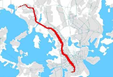 Liikennöinti Vaihtoehdossa 1 raitiolinjan 5 vuoroväli on ruuhka-aikaan 10 minuuttia ja alavaihtoehdon 1A sisältämän bussilinjan 14 vuoroväli on ruuhka-aikaan 20 minuuttia.