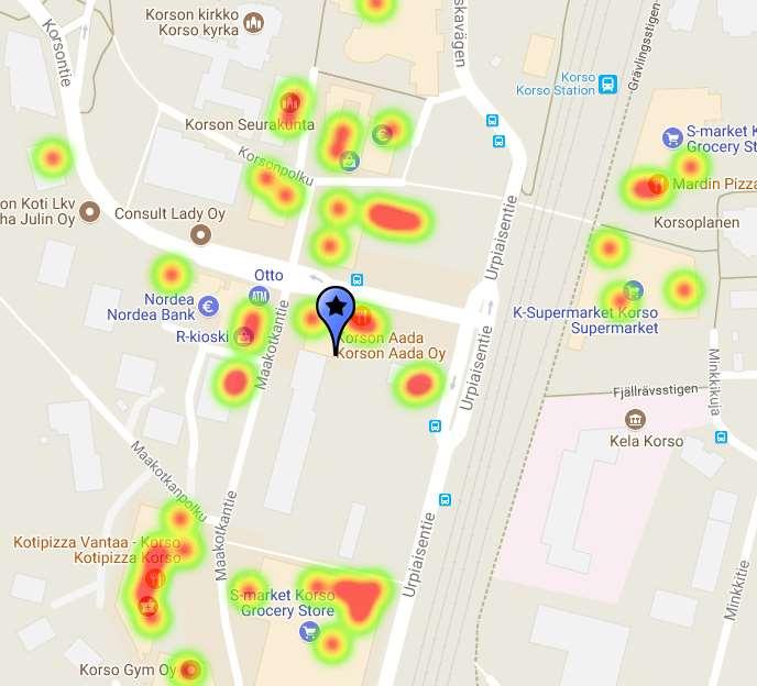 Korso: voimakartta ja painopiste Korson lauantaisin