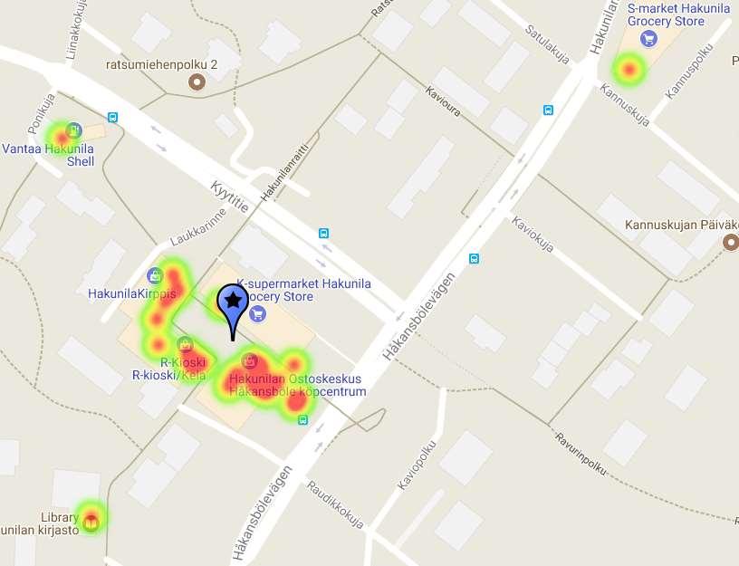 Hakunila: voimakartta ja painopiste