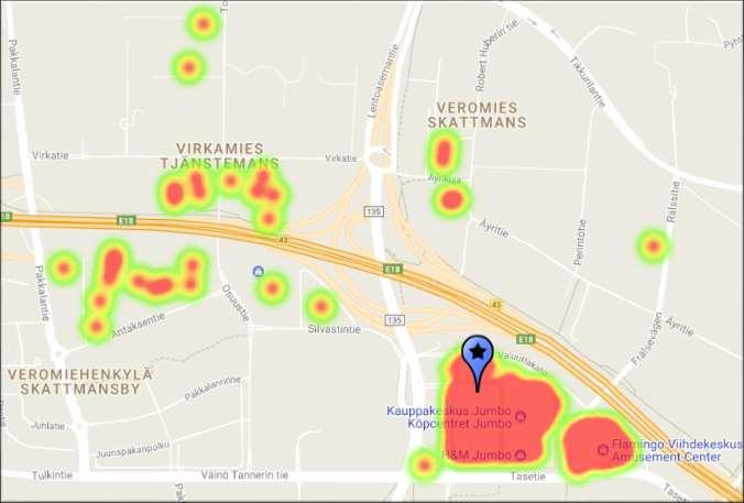 Vantaanportti: liiketilat ja voimakartta