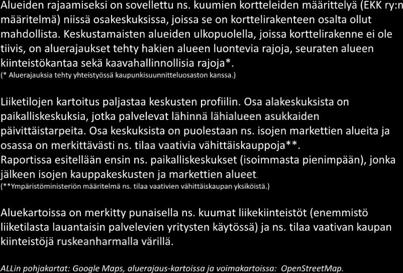 Osakeskusten elinvoimalaskenta 2017: keskukset ja