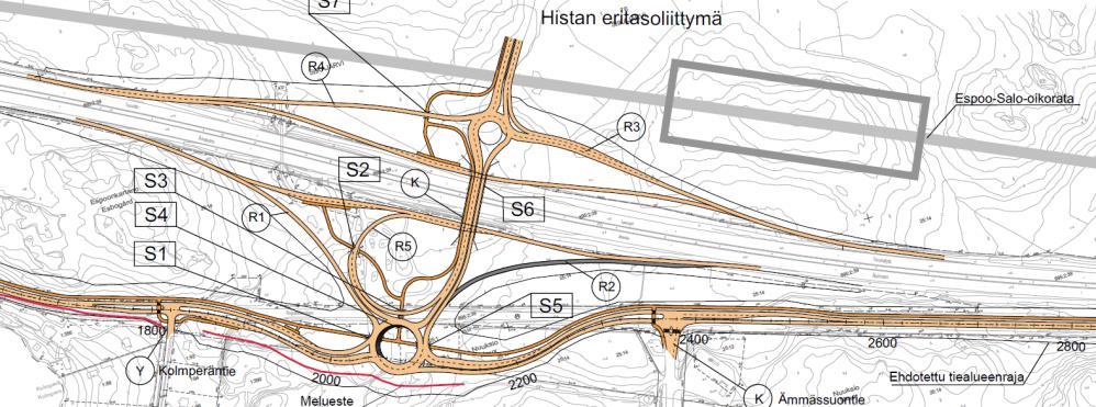 Histan eritasoliittymän suunnitelma (Nupurintien (mt 110)