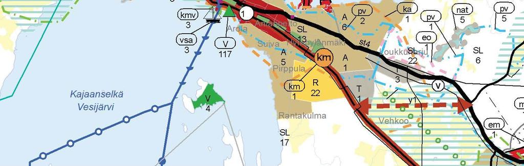 Kaava-alue on pääosin Asikkalan kunnan omistuksessa. Vesialueet ja vesijättömaat ovat osakaskunnan omistuksessa. 3.2 Voimassa olevat kaavat 3.2.1 Maakuntakaava Maakuntakaava 2014 on tullut voimaan 10.