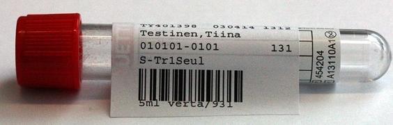 U-Bakt-vi, U-Tutk3, U-Inf, U-Tutk-Ped, - lisäaineeton putki: 1 viivakooditarra pystyyn ja toinen vaakaan alas -