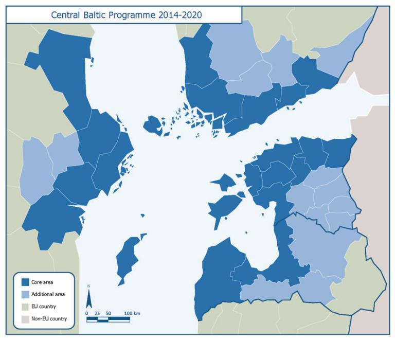 Rajat ylittävää yhteistyötä toteutetaan Keskisen Itämeren alueella vuosina 2014-2020.