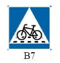 Pyörätien jatkeen merkintä Liite 4: L4 Pyörätien jatke Pyörätien jatke merkitään vain jos väistämisvelvollisuus ajorataa ylittäviä kohtaan on osoitettu liikennemerkillä B5, B6 tai B7.