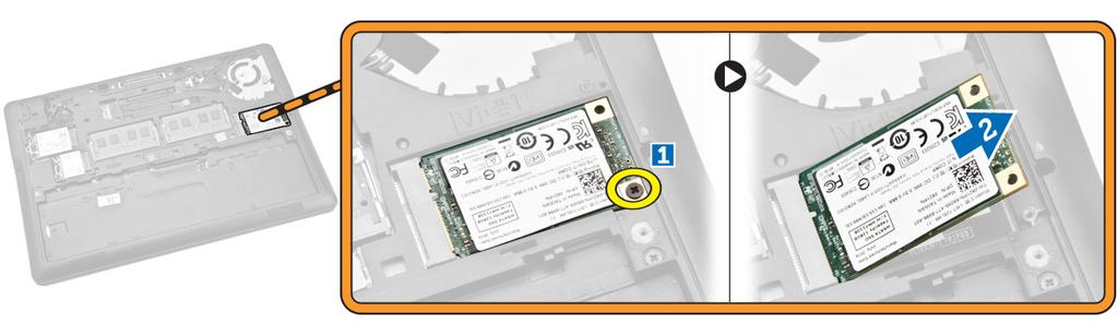 msata SSD -kortin irrottaminen 1 Noudata Ennen kuin avaat tietokoneen kannen -kohdan ohjeita.
