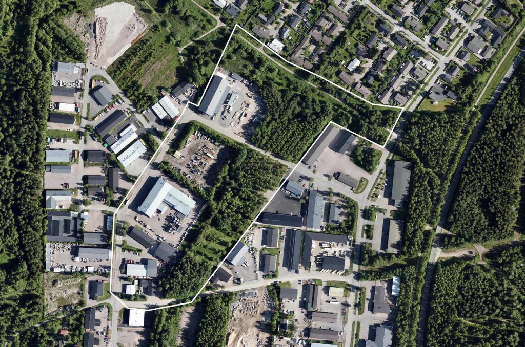 Suunnittelualue käsittää teollisuuskorttelit Ahertajankujan itäpuolella ja Tuottajankadun varressa sekä Tekijänpuiston ja osan laajemmasta Jussinhaka-nimisestä lähivirkistysalueesta.