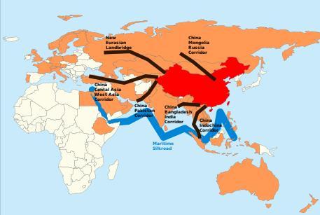 One Belt, One Road (OBOR)- ohjelma Kiinan perustama investointiohjelma päämääränään kaupan kasvu Aasian ja muun mailman, erityisesti Euroopan välillä.