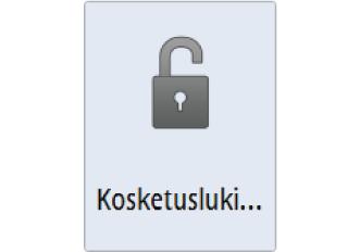 Kosketusnäytön lukitseminen Kosketusnäytön voi lukita tilapäisesti, jotta järjestelmää ei käytettäisi vahingossa.