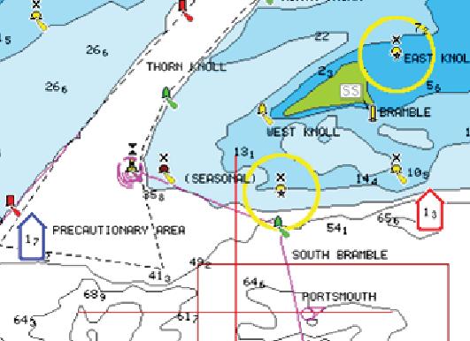 Navionics-näyttöasetukset Kartan varjostus Varjostustoiminto lisää karttaan tietoa pinnanmuodoista.