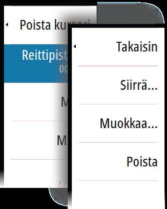 5 Reittipisteet, reitit ja jäljet Reittipisteet Reittipiste on merkki, jonka käyttäjä luo karttaan tai kaikuluotainkuvaan.