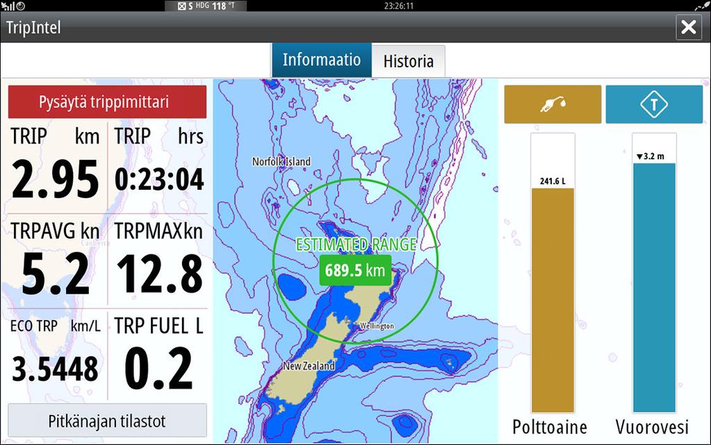 7 TripIntel TripIntelin avulla voit tallentaa ja palauttaa matkojen tietoja. Tietojen avulla voit tehdä tietoihin perustuvia päätöksiä ennen matkan aloittamista tai matkan aikana.