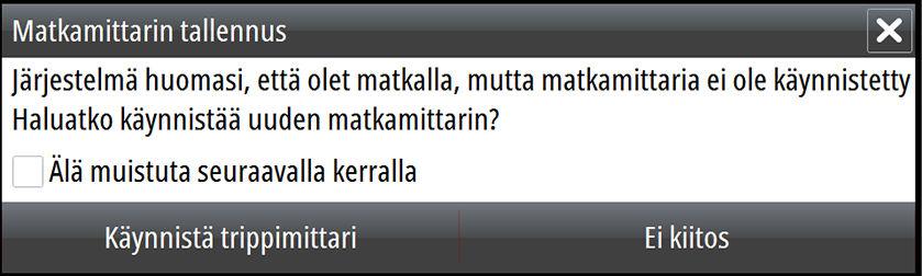 Polttoainetta käytetty Automaattinen matkan tallennus Käytettävissä on automaattinen matkantunnistusominaisuus.