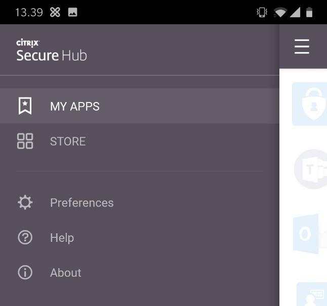 Avaa Secure Hub sovellus. 13.