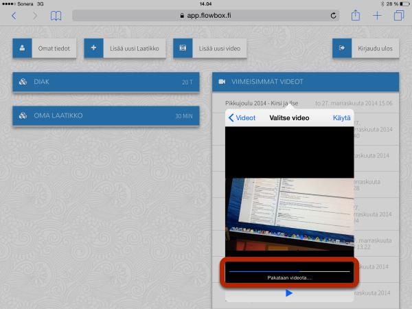 Videon pakkaaminen Nyt Flowbox pakkaa videon katsottavaan