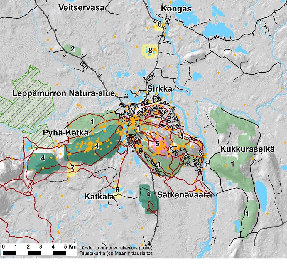 VOIMAMETSÄVERKOSTOSTA APUA SUUNNITTELUUN LEVIN PILOTTI Luonnonvarakeskus kehitti Levin alueen matkailun maankäyttö- ja reittisuunnittelun tueksi uuden työkalun, voimametsäverkoston.