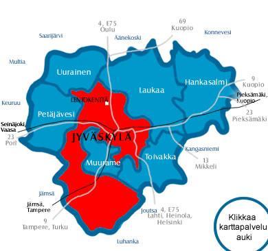 Tutkimuksen aluejako asuinalueittain Alue Alueen postinumerot Jkl Kantakaupunki 40100, 40200, 40600, 40620, 40700, 40720 Jkl Kypärämäki, Kortepohja 40630, 40660, 40740 Jkl Lohikoski, Seppälä,