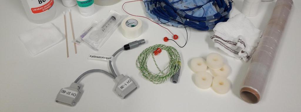 joustinsidosmyssy o ihonkäsittelypasta Nuprep o kontaktipastat OneStep ja Electro-Gel o 5 ml ruisku o pumpulitikkuja o ihon desinfektioaine