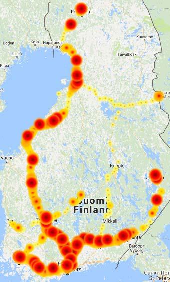 40 5 Rataverkon kunnossapito PANDAS on tuottanut havaintoja kahdessa osassa ensin PANDAS I -laitteistolla ja tämän jälkeen PANDAS II -laitteistolla. PANDAS I toimi 9.12.2014 25.3.