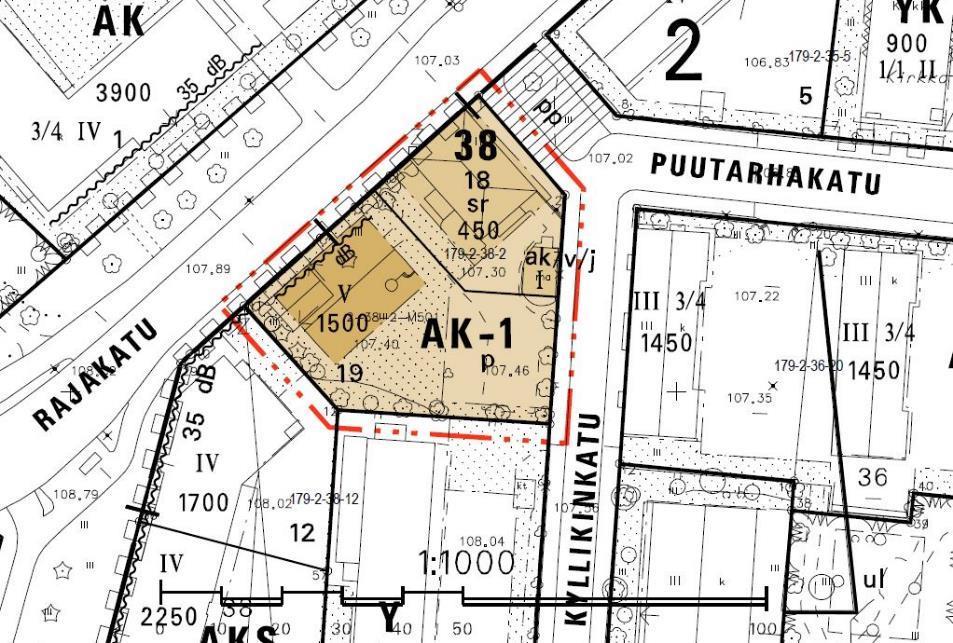 ASEMAKAAVAN MUUTOSEHDOTUS Sijainti katutilaan ja naapurustoon nähden on oikea.