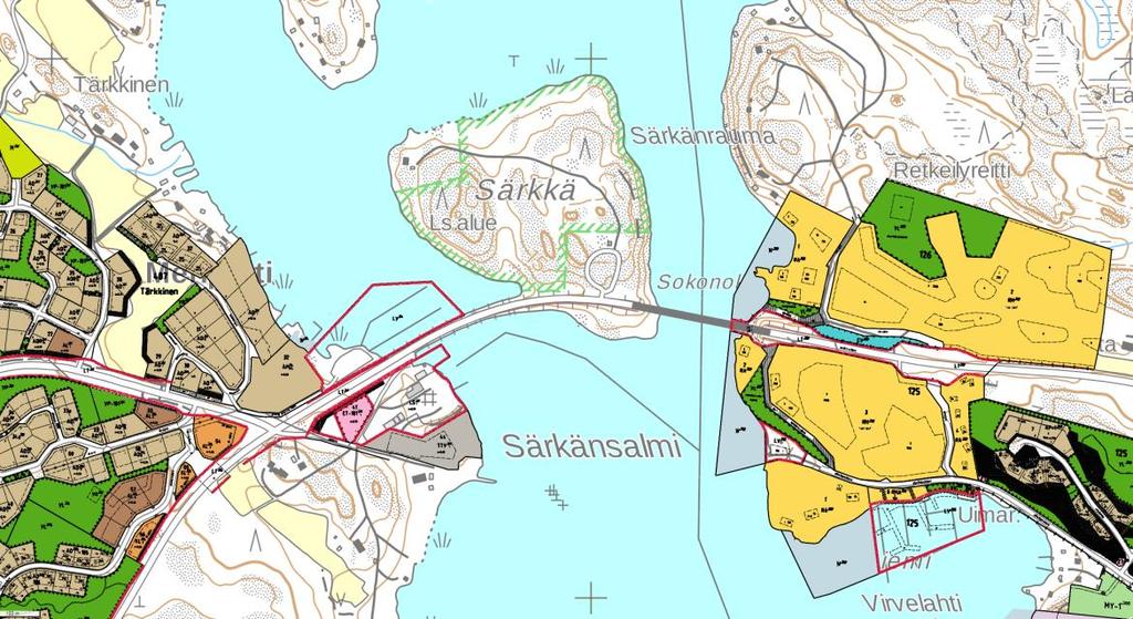 FCG SUUNNITTELU JA TEKNIIKKA OY Raportti 10 (53) Särkänsalmen avattavan sillan välittömässä läheisyydessä on asemakaavoitettu lähinnä satamatoimintojen alueita (kuva 7). 4.2 Väestö Kuva 7.