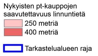 Lintulaaksontien ja Sotilastorpantien risteys (kohde nro 16) Näistä kohteista laadittiin alustavat maankäyttöluonnokset. Kohteet sijoittuvat hyvin suhteessa saavutettavuusaukkoihin selvitysalueella.