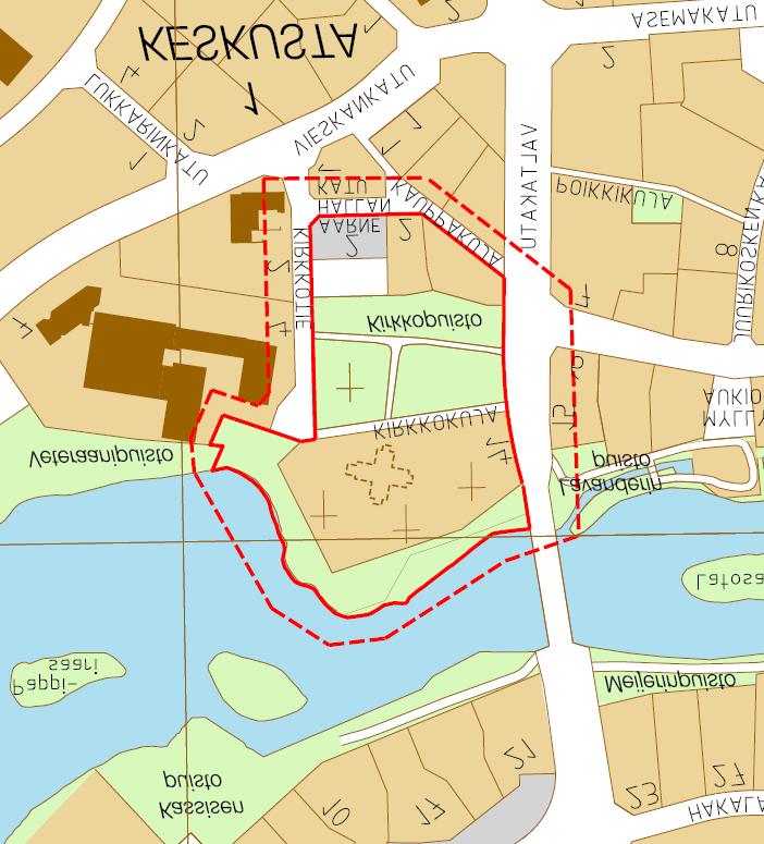 Asemakaavan muutoksella muodostuu Ylivieskan kaupungin 1. kaupunginosan (Keskusta) korttelit 31 ja 32 sekä katu- ja puistoaluetta.