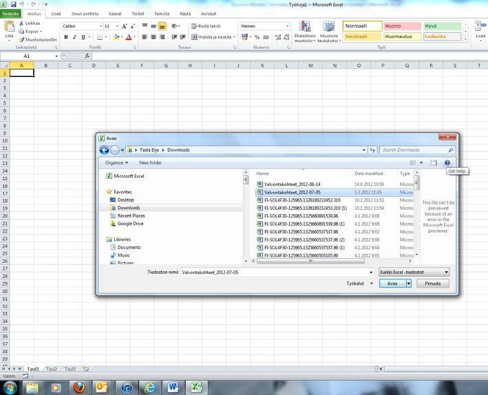 Käynnistä Microsoft Excel (tyhjä